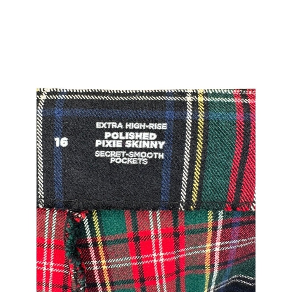 Old Navy Plaid Pixie Skinny Pants Women's Size 16 Extra High Rise Secret Pockets - Picture 4 of 7
